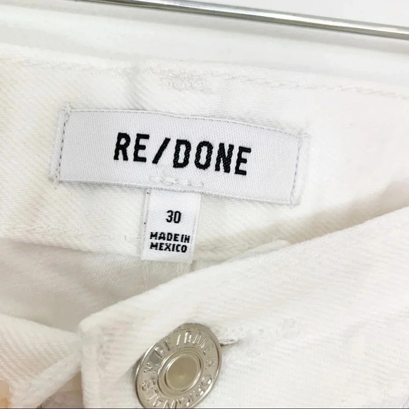 Re/Done Originals 90s High Rise Loose in White Denim With Rips Size 30 NWT - Picture 8 of 15